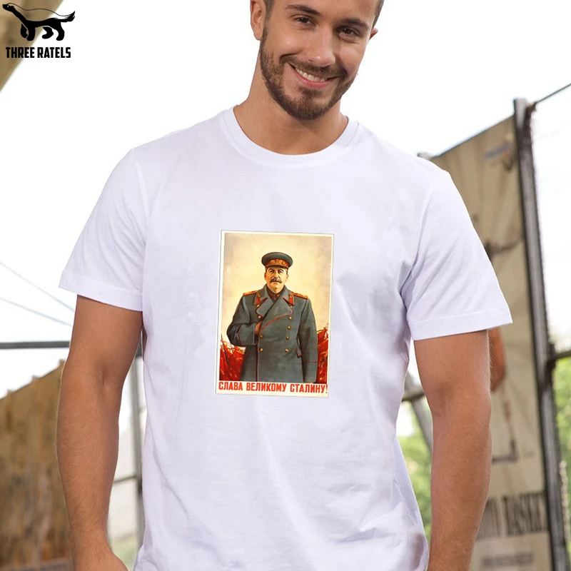 Three Ratels FUT297 слава великому сталину фотболка мужская мужские футболки майка |