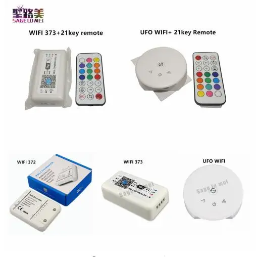 Светодиодный контроллер RGB/RGBW Alexa Google Home iOS Android Wi-Fi 372 373 НЛО с 21key RF | Лампы и