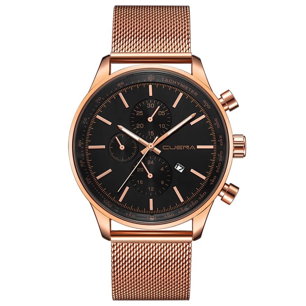 Мужские наручные часы из нержавеющей стали Спортивные кварцевые аналоговые с