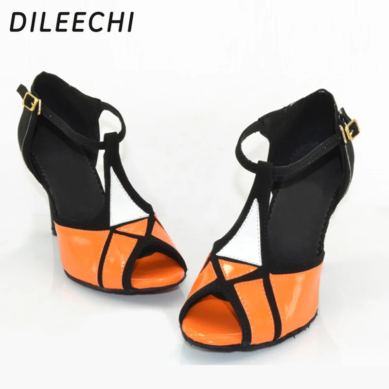 Женские туфли для латиноамериканских танцев DILEECHI желтые вечерние из
