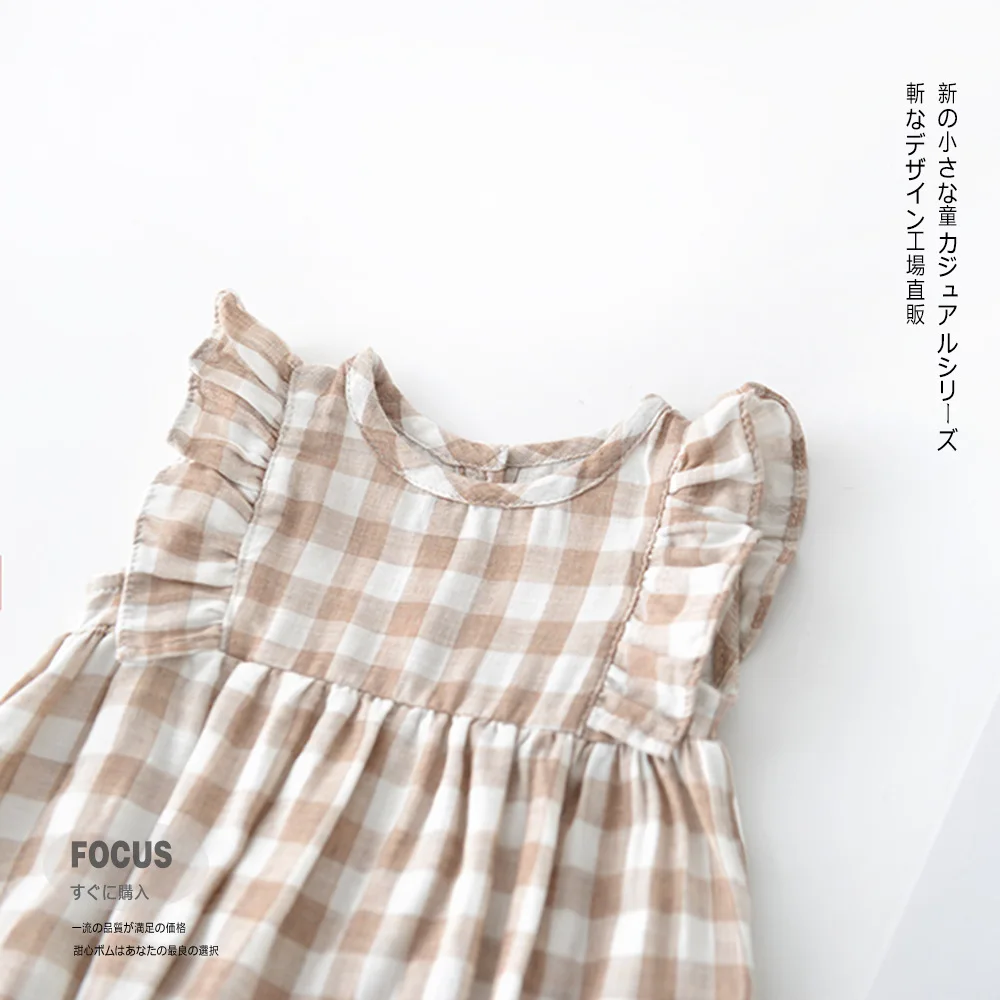 2019 Summer Toddler Baby Girl Ruffles Plaid Sweet Pirncess Rompers Free Hat | Детская одежда и обувь