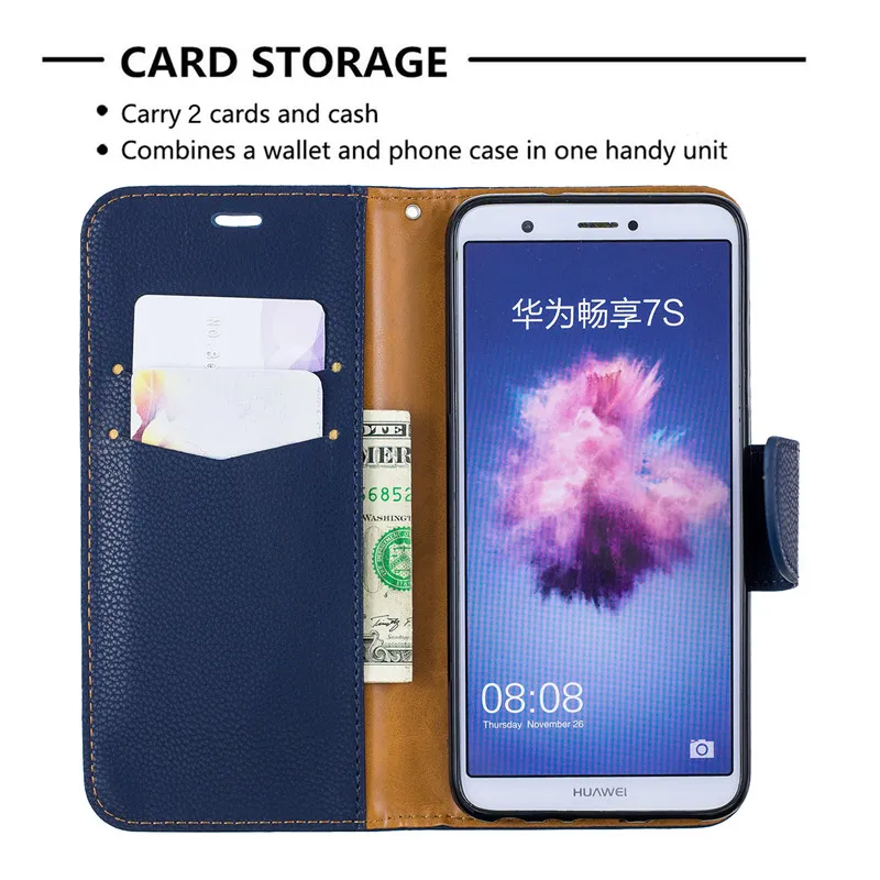 Huawei P Smart чехол для Fundas huawei P Smart Psmart FIG-LX1 чехол Капа сплошной цвет кошелек кожаный флип-чехол для телефона Coque