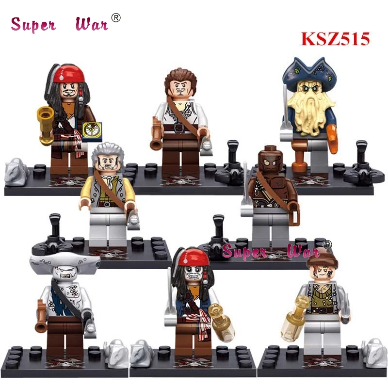 KSZ515 1 Набор, серия из фильма, 2 игры, пираты из Caribbean Dragon Ball Z, Джек Воробей, строительные блоки, игрушки для детей - Цвет: KSZ515