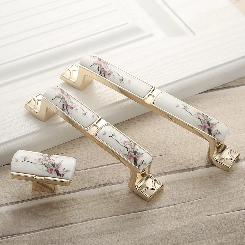 Cabinet Door Handle Ceramic Ivory White Garden Shoe Wine European and American Modern Simple Wardrobe | Обустройство дома