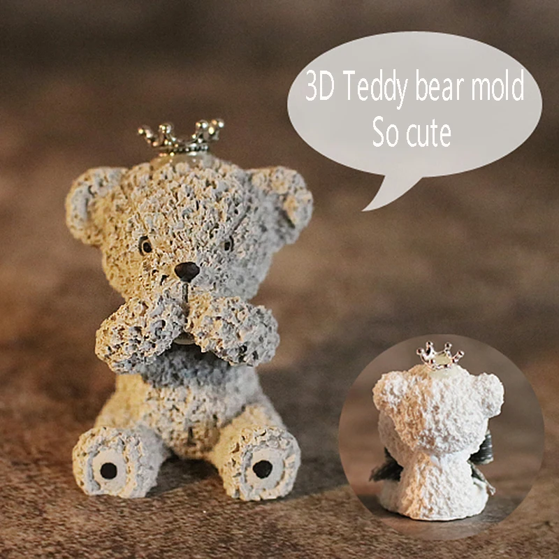 3D милый плюшевый мишка пара тортов Силиконовая Форма Мыло Смола глина свеча ароматический гипсовый Плесень DIY вечерние помадные украшения торта инструменты для выпечки