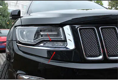 

Front Head Light Eyelid Decorative Trim 8pcs for Jeep Grand Cherokee 2014 2015