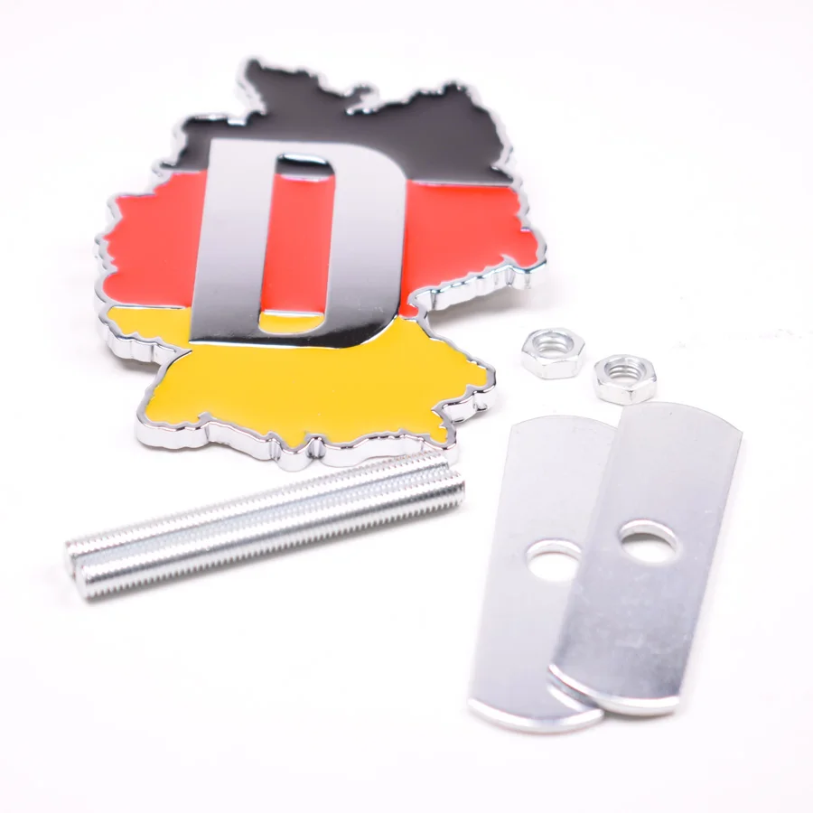 YAQUICKA 3D Metal Germany Flag Emblem Front Hood Grill Grille Badge For Audi Mercedes for porsche BMW Volkswagen etc Car Styling