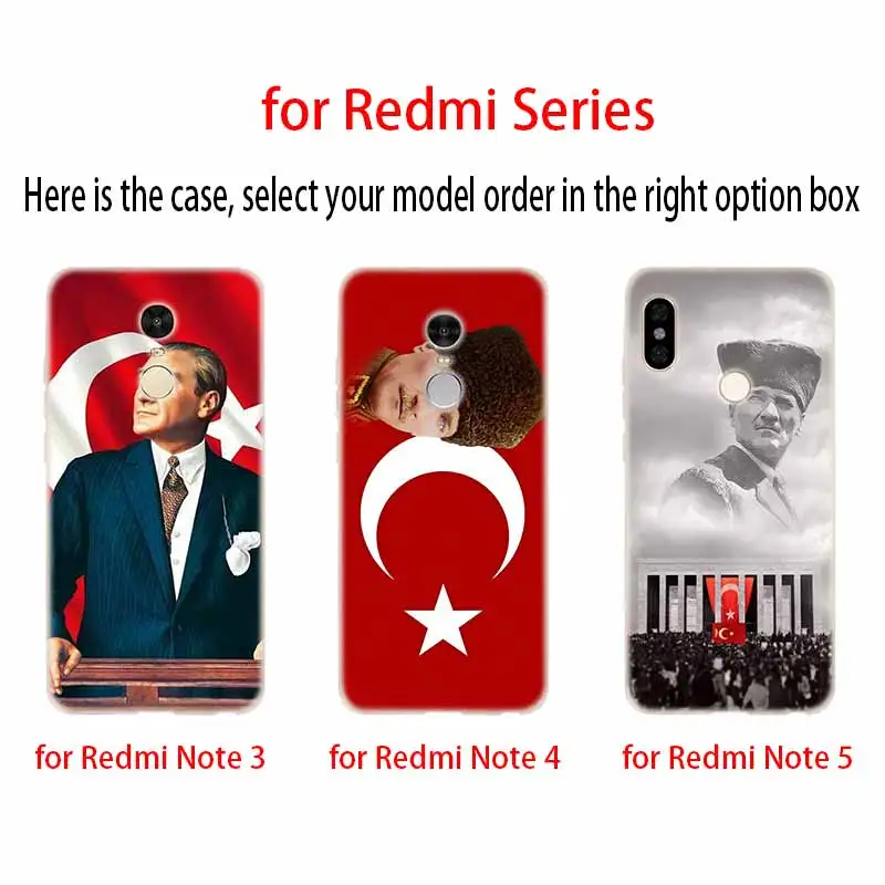 Силиконовый прозрачный чехол с индейкой Mustafa Kemal Ataturk для Xiaomi Redmi 9A 8A 7A 6A 9AT Note 9 8 7 6 5