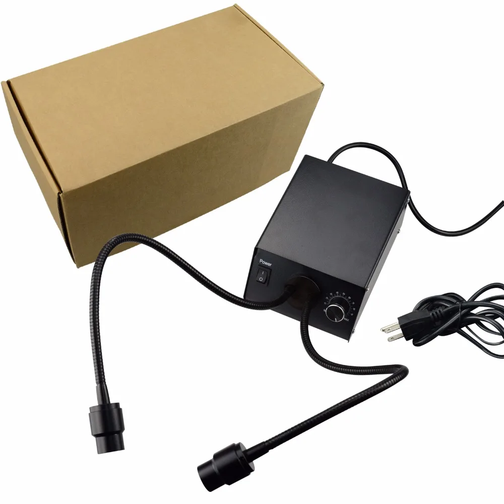 Светодиодный микроскоп с двойной подсветкой гусиная шея 100 240 В регулируемая