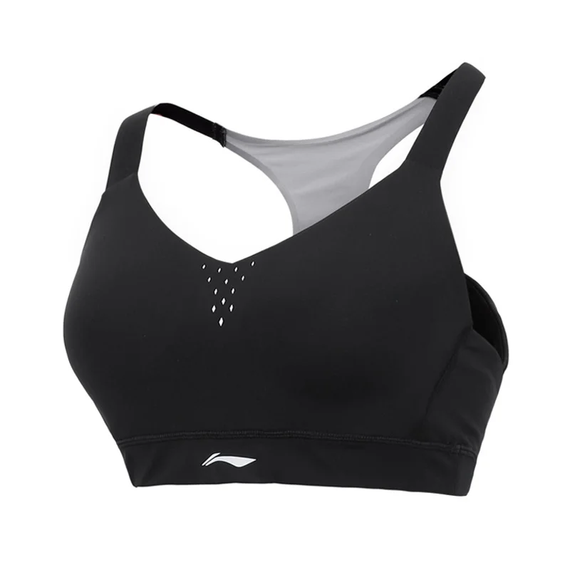 Li-Ning, женские спортивные бюстгальтеры для бега, дышащие, поддерживающие эластичность, 79% полиэстер, 21% спандекс, подкладка, спортивный бюстгальтер, AUBP012 WBJ199 - Цвет: AUBP012-2H