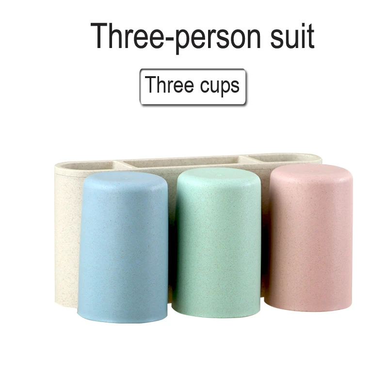 3 Cup Настенная подставка для зубных щеток, диспенсер для зубной пасты, крышка для хранения зубных щеток, аксессуары для ванной комнаты, держатели зубной пасты - Цвет: 3 Cup