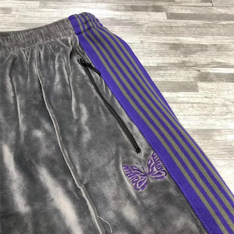 New AWGE x Needles Sweatpants Women Men 1:1 high quality Thick Keep warm Embroidery butterfly Drawstring Joggers Pants | Мужская одежда