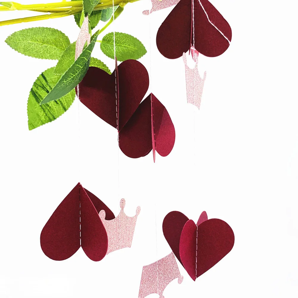 2 м Бумажная гирлянда звезда сердце + корона в форме баннеров подвесная бумага