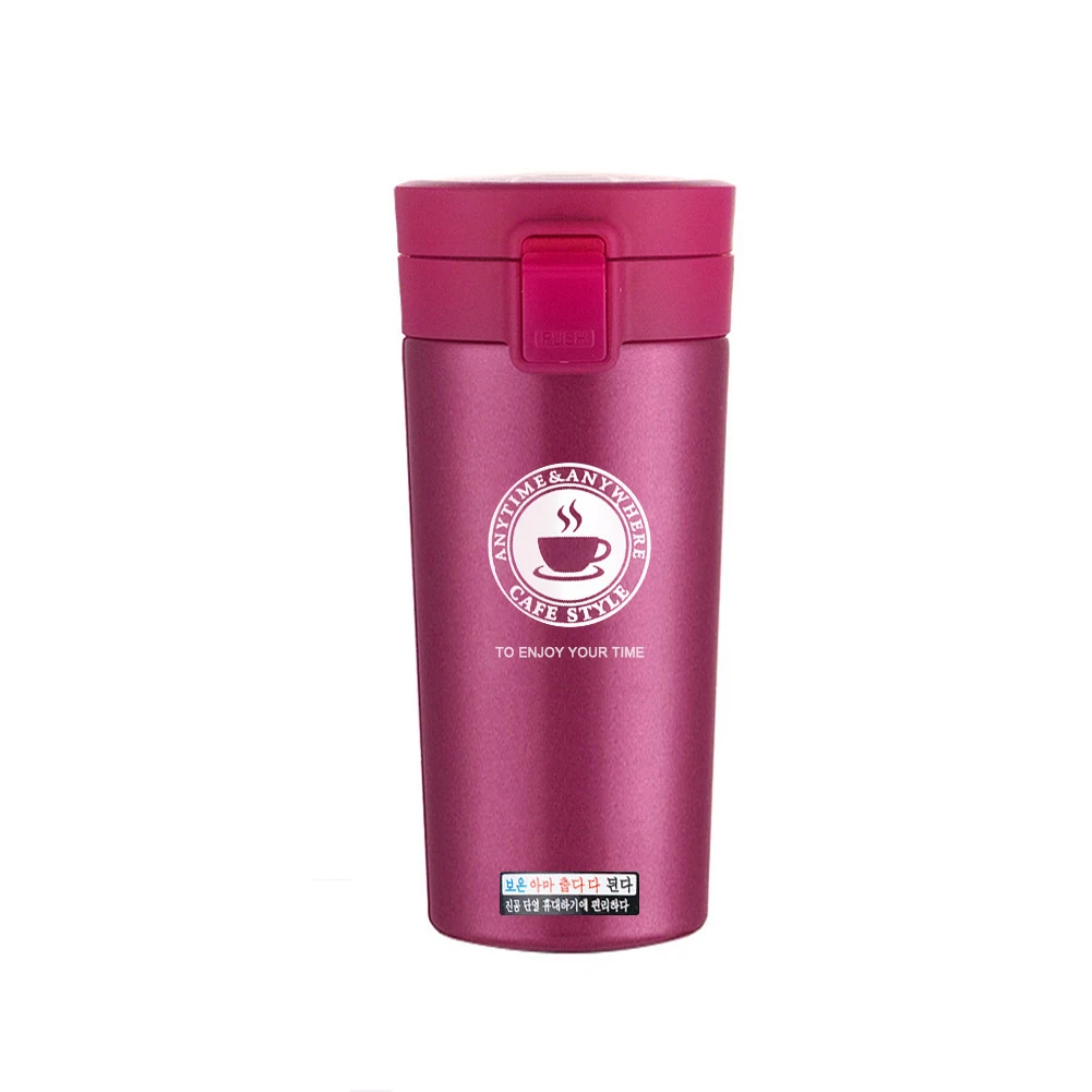 Rose Red Кофейная кружка премиум класса для путешествий, термос из нержавеющей стали, кружка CupsTea, Термокружка, бутылка для воды, вакуумная колба, термобутылка для воды - Цвет: Rose Red