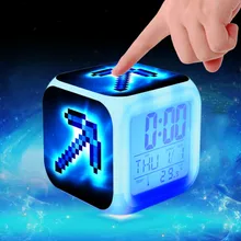 Детский будильник Led мультфильм klok изменение цвета reveil стол reloj despertador цифровой будильник Пробуждение светильник