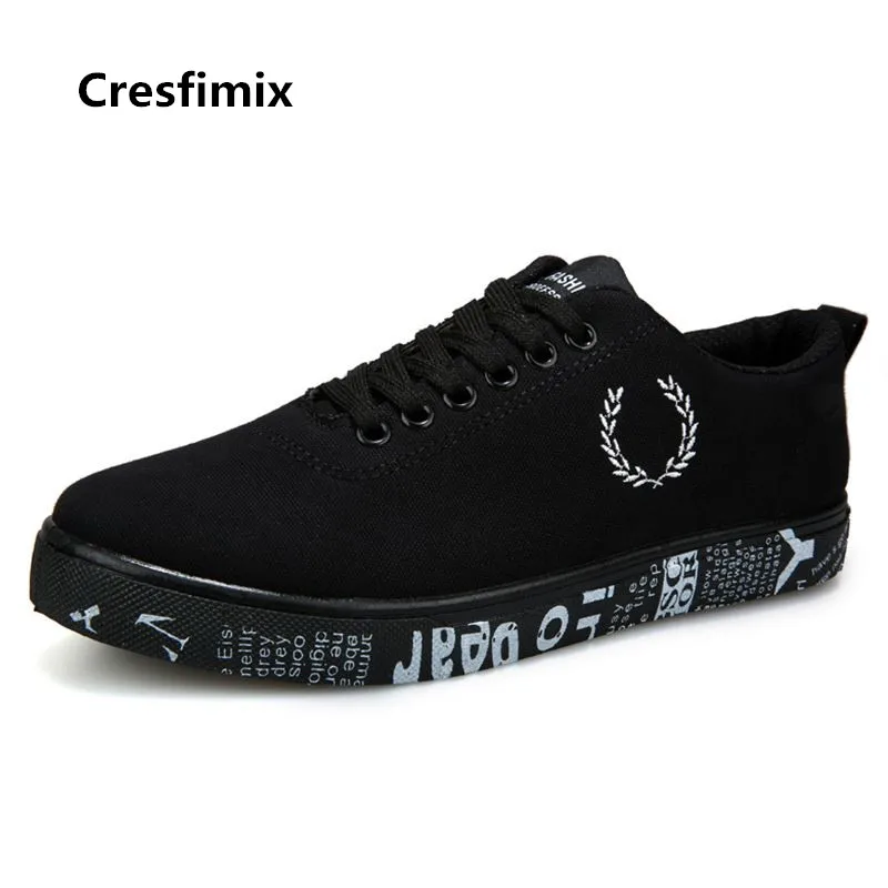 Cresfimix zapatos hombre Мужская модная удобная белая парусиновая обувь Крутая Осенняя