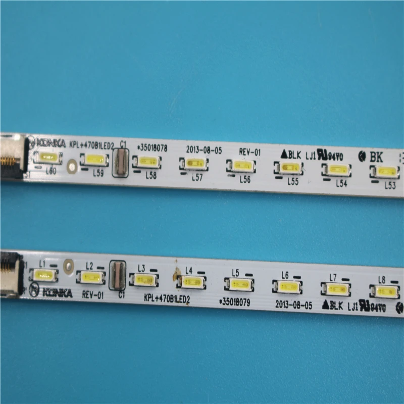

1pair x Original LED TV Backlight Strips for Konka LED47R5500PDF KPL+470B1LED2 35018081 60-LEDs 525mm Aluminum plate