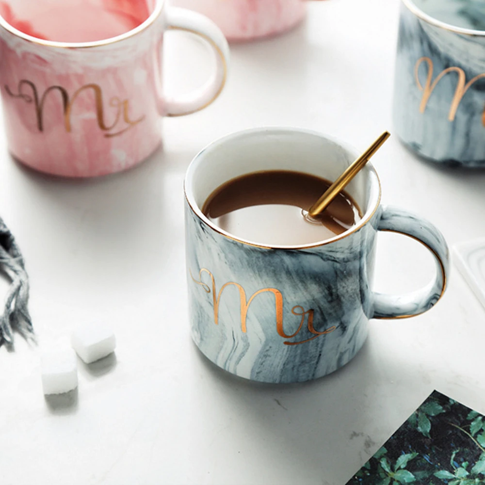 350 мл мраморная керамическая кружка дорожная кофейная чашки для молока и чая