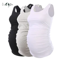 pack of 3pcs womens sleeveless side ruched maternity clothes tank top camis tee pregnancy clothing pregnant top t shirt