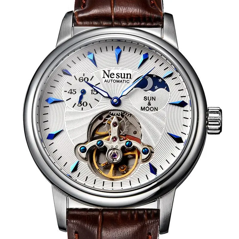 

Nesun Skeleton Tourbillon Watch Men Switzerland Luxury Brand Automatic Self-Wind Men's Watches Sapphire Waterproof clock N9011-3