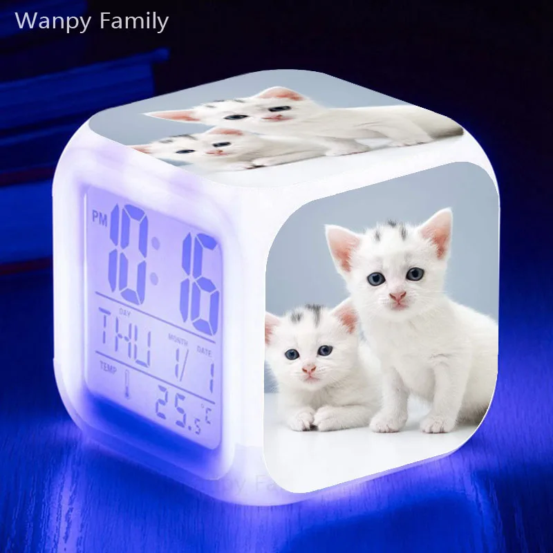 Glowing Led Color Change Digital Alarm Clock Kids Room Night Light Electronic Watches Clock