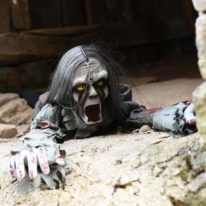 Horror Halloween Ghosts Crawl Ghost Electric Bright Eyes Haunted Spooky Decorations Grim Zombie Party Prop | Дом и сад
