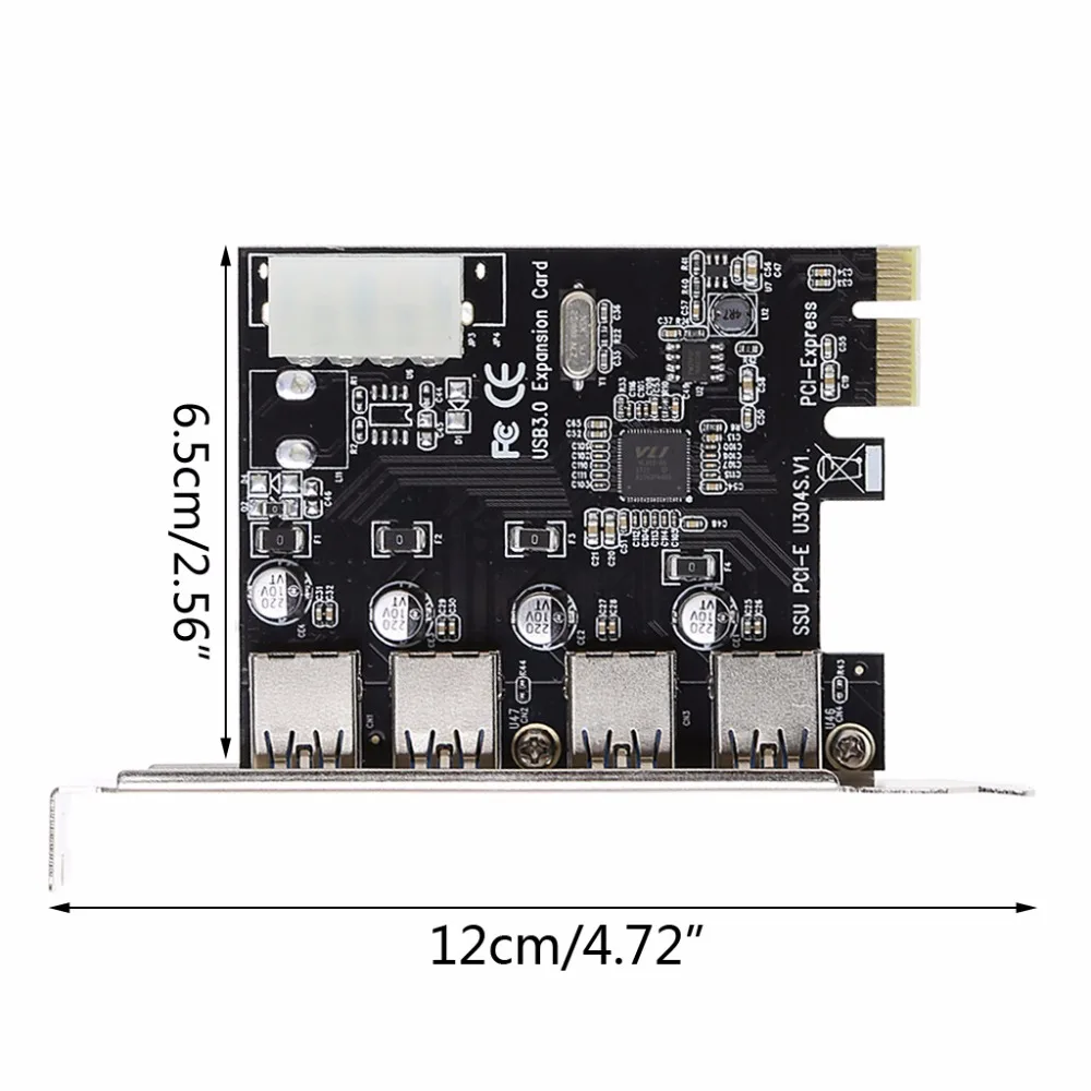 Адаптер расширения PCI E для концентратора USB 3 0 с 4 портами Express скорость 5 Гбит/с