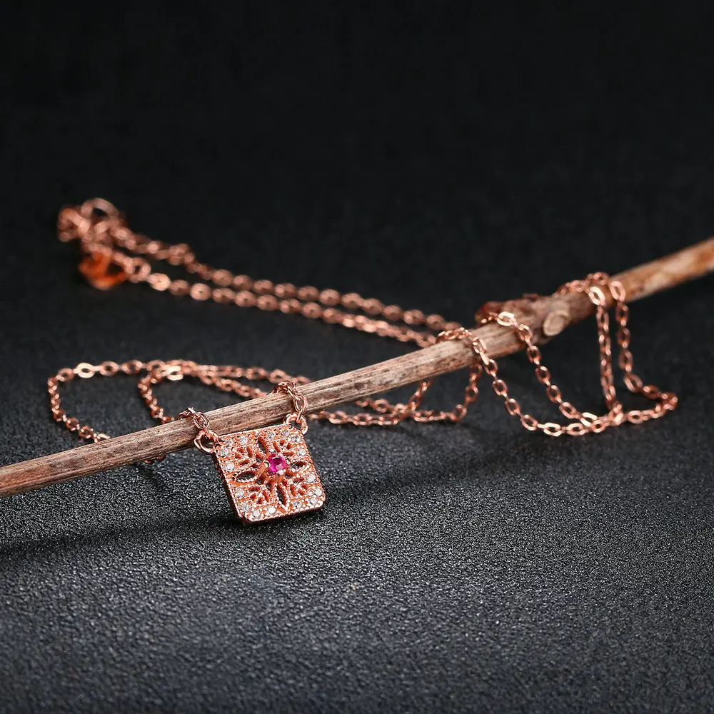 Женское ожерелье из серебра 925 пробы с рубином 2 мм|jewelry gold necklace|jewelry silver necklacejewelry