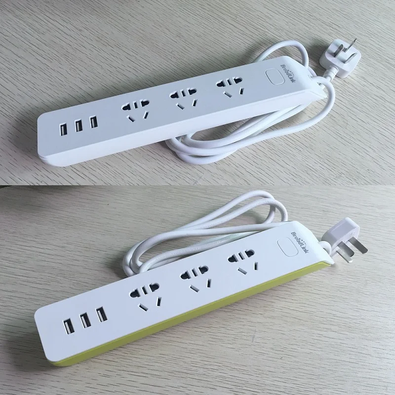 Broadlink MP2 Wi-Fi Разъем питания, беспроводной пульт дистанционного управления Умный дом Разъем питания 3 розетки с 3USB быстрой зарядки 2.1A