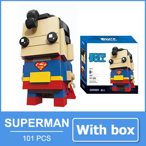 Super Boy B with box Бэтмен чудо-женщина Супермен флеш-игрушки блоки мини фигурка акваман киборг кукла супергероя персонажи фильмов подарок для мужчин - Цвет: Super Boy B with box