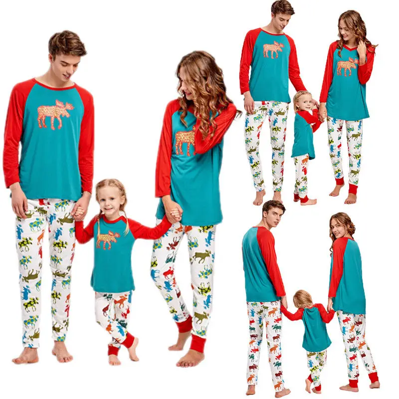 Семейные комплекты Рождественский Пижамный комплект для мужчин и женщин детская
