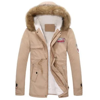 Chaqueta hombre,, мужские парки, invierno, повседневное пальто, теплый военный Анорак, верхняя одежда, manteau homme, Мужская теплая зимняя куртка для мужчин - Цвет: light khaki