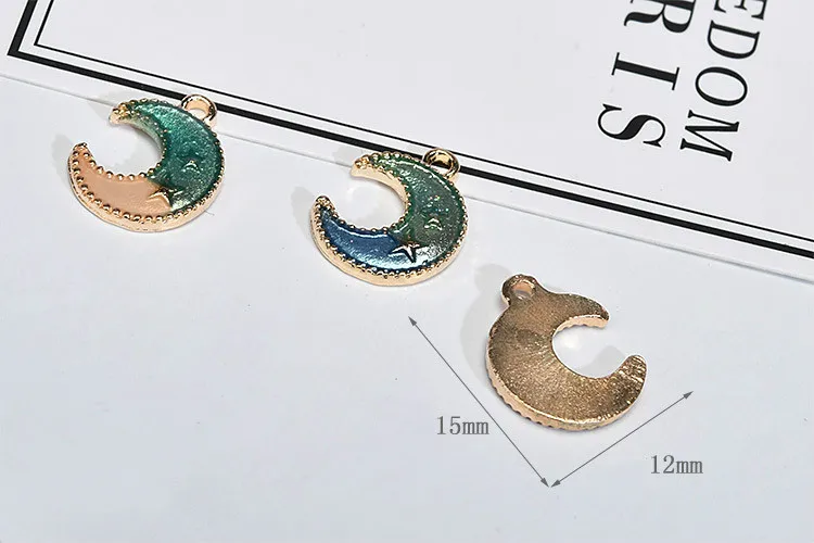 Diy jewelry accessories alloy pendants Korea fashion creative pearl moon planet earrings eardrop necklace | Украшения и