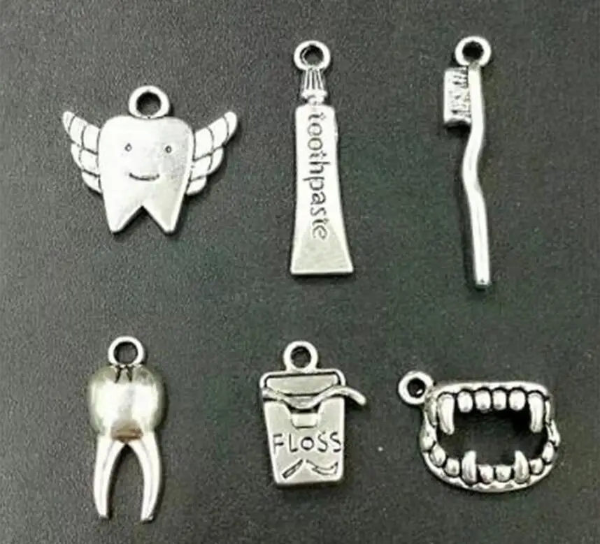 Зубная гигиеническая нить/зубная щетка/зубная паста/Зубная фея и зуб Подвески