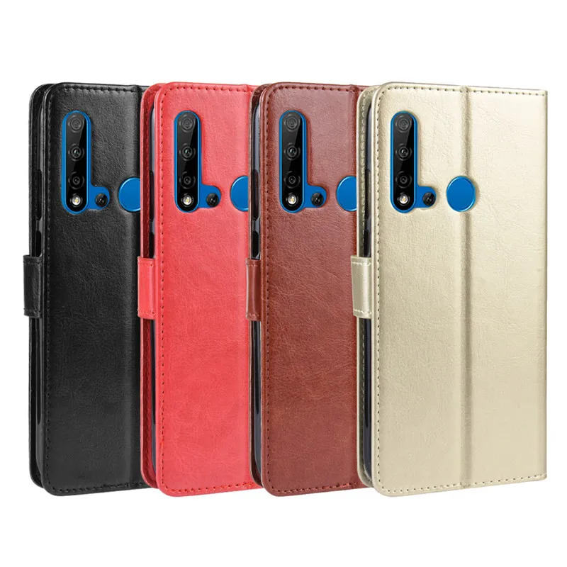 For Huawei Nova 5i Wallet Flip Style Glossy PU Leather Phone Cover For Huawei Nova 5i GLK-LX3 Case