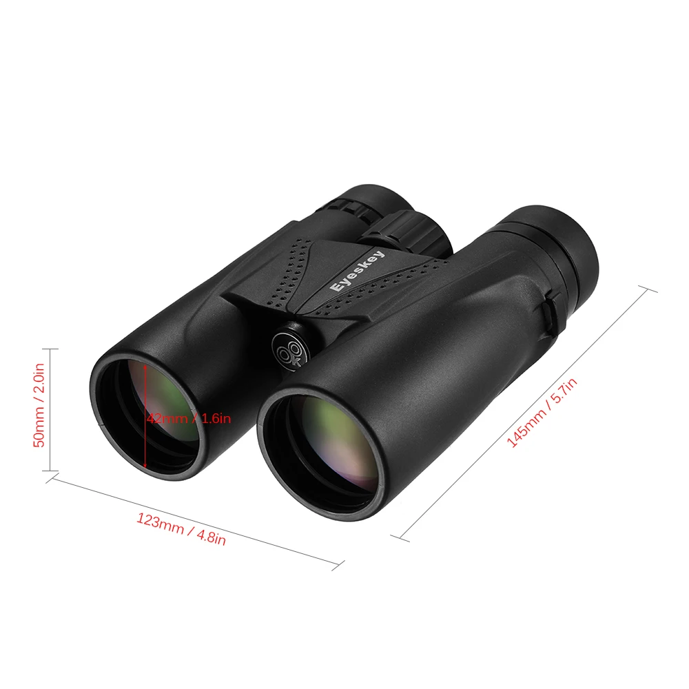 Бинокль Eyeskey 10x42 16 мм окуляр BaK4 Prism водонепроницаемый водостойкий для путешествий