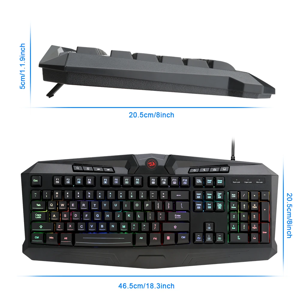 

Redragon S101-BA-1 USB Gaming RGB Keyboard mouse pad earphone combos 104 key 3200 DPI 5 buttons Mice Set Wired computer PC game