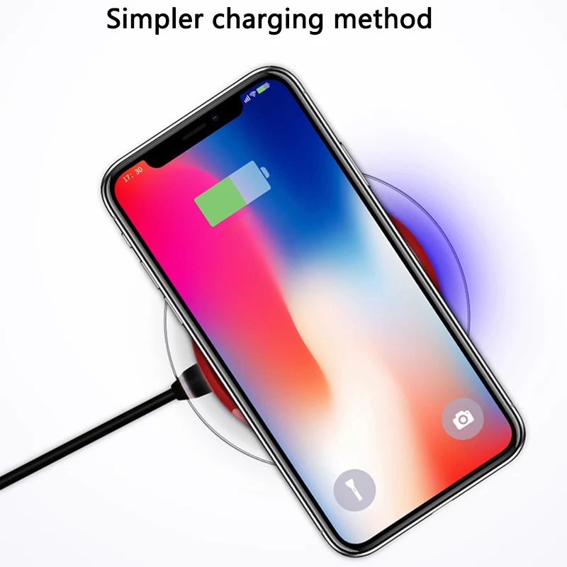 Универсальное беспроводное зарядное устройство Qi быстрая зарядка Pad для iPhone X 8 Plus