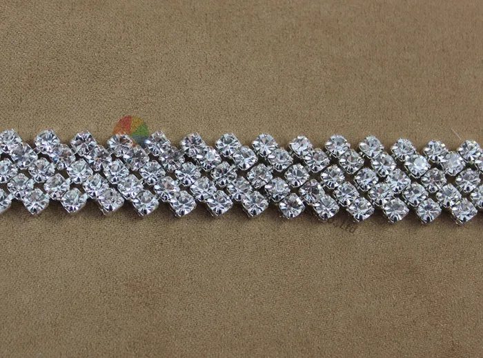 1Yard 15mm Sparkly Close set Czech clear crystal rhinestone chain Diamante Trim in Silver For DIY Browbands Wedding dress Making | Дом и сад