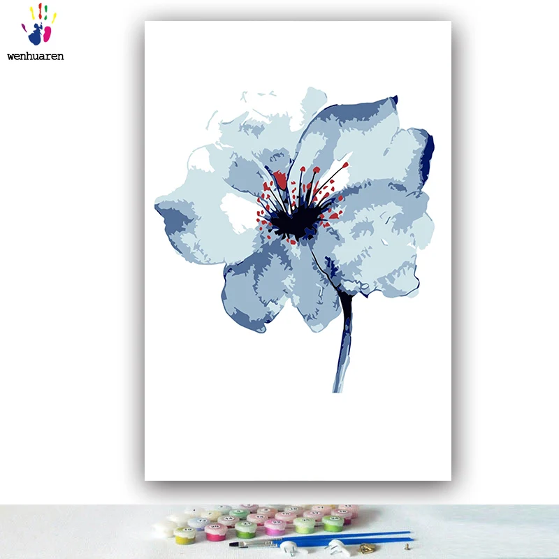 DIY colorings pictures by numbers with colors Hyacinth Hydrangea Illustration picture drawing painting framed Home | Дом и сад