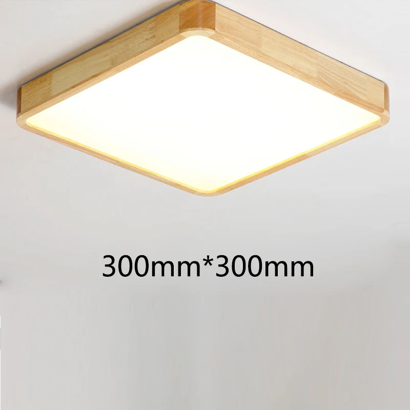 Square 300mm Светодиодный потолочный светильник массивная деревянная лампа комната спальня свет для коридора балкона светодиодный потолочный светильник Потолочные светильники для кухни поверхностное крепление - Цвет корпуса: Square 300mm