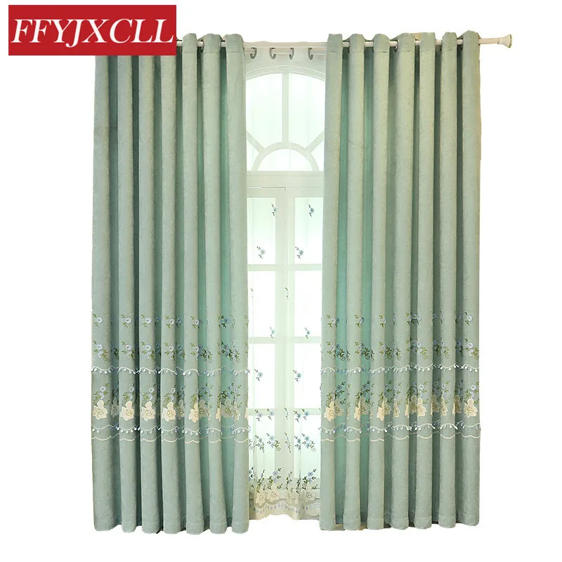 Новые пасторальные кружевные затемняющие шторы с бусинами для гостиной