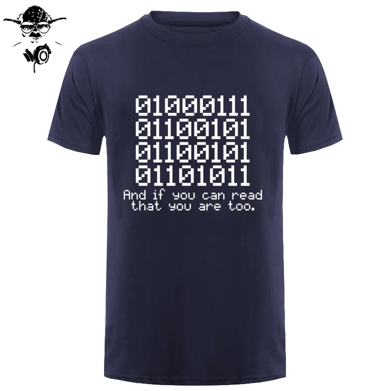 0100 бинарная футболка код Geek Nerd Tech Computing слоган подарок Забавный подарок 123t модные мужские футболки с круглым вырезом футболки - Цвет: navy white