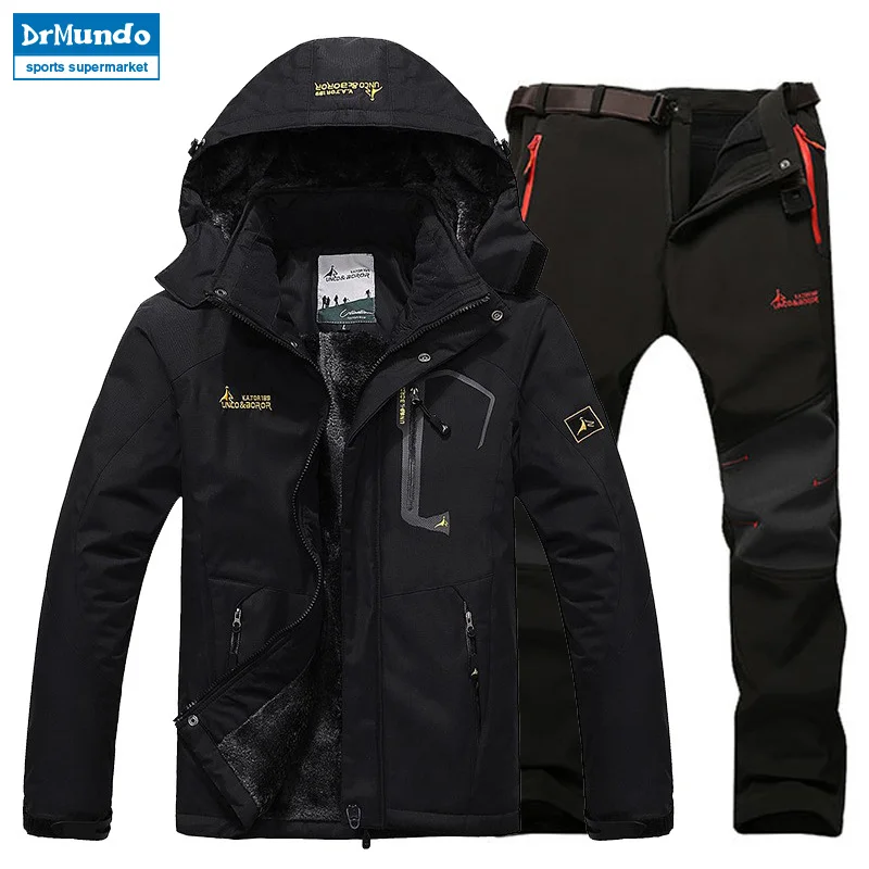 Мужская куртка для лыжного спорта водонепроницаемая Флисовая теплая катания на