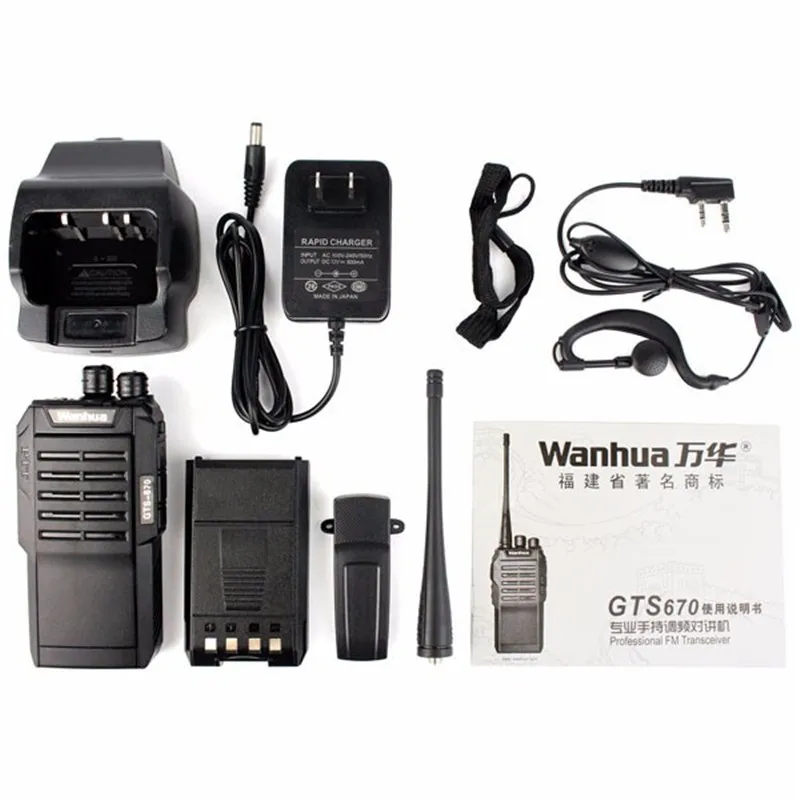 

10pcs NEW Wanhua GTS670 Walkie Talkie UHF 400-470MHz 16CH 5W VOX DTMF Portable Transceiver Two Way Radio