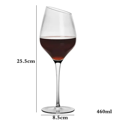 460ml 2pcs Косой рот красное вино бокал шампанского стекло креативный бургундское вино бокал стеклянная чашка Бар Ресторан Питьевая утварь - Цвет: 460ml 2pcs