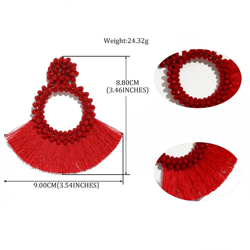 Женские богемные серьги JOUVAL с бахромой из хлопка свадебные ювелирные аксессуары