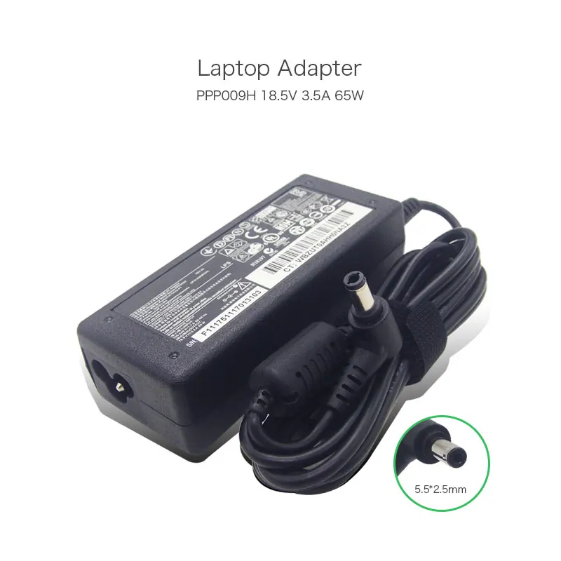 Натуральная PPP009H 65 W 18,5 V 3.5A 5,5*2,5 мм ноутбук Мощность адаптер для hp павильон p2-1013w p2-1015cx p2-1033w p2-1049