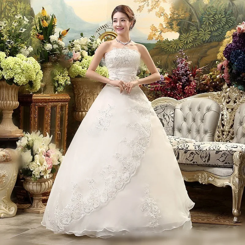 Vestidos De Novia белые свадебные платья без бретелек с рюшами и вышивкой из бисера Элегантные Свадебные платья с коротким шлейфом Gelinlik
