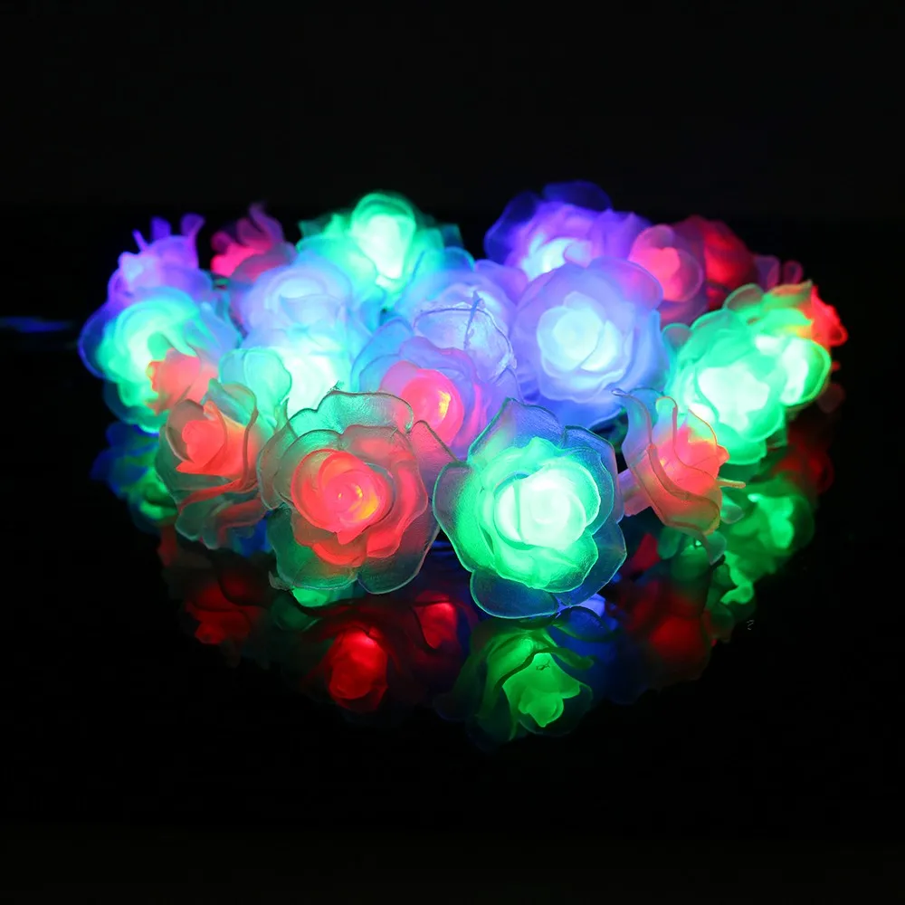 20 светодиодный цепочка цветов розы Luces светодиодный s украшения сказочные огни для свадьбы дома День святого Валентина события вечерние гирлянды Декор Luminaria